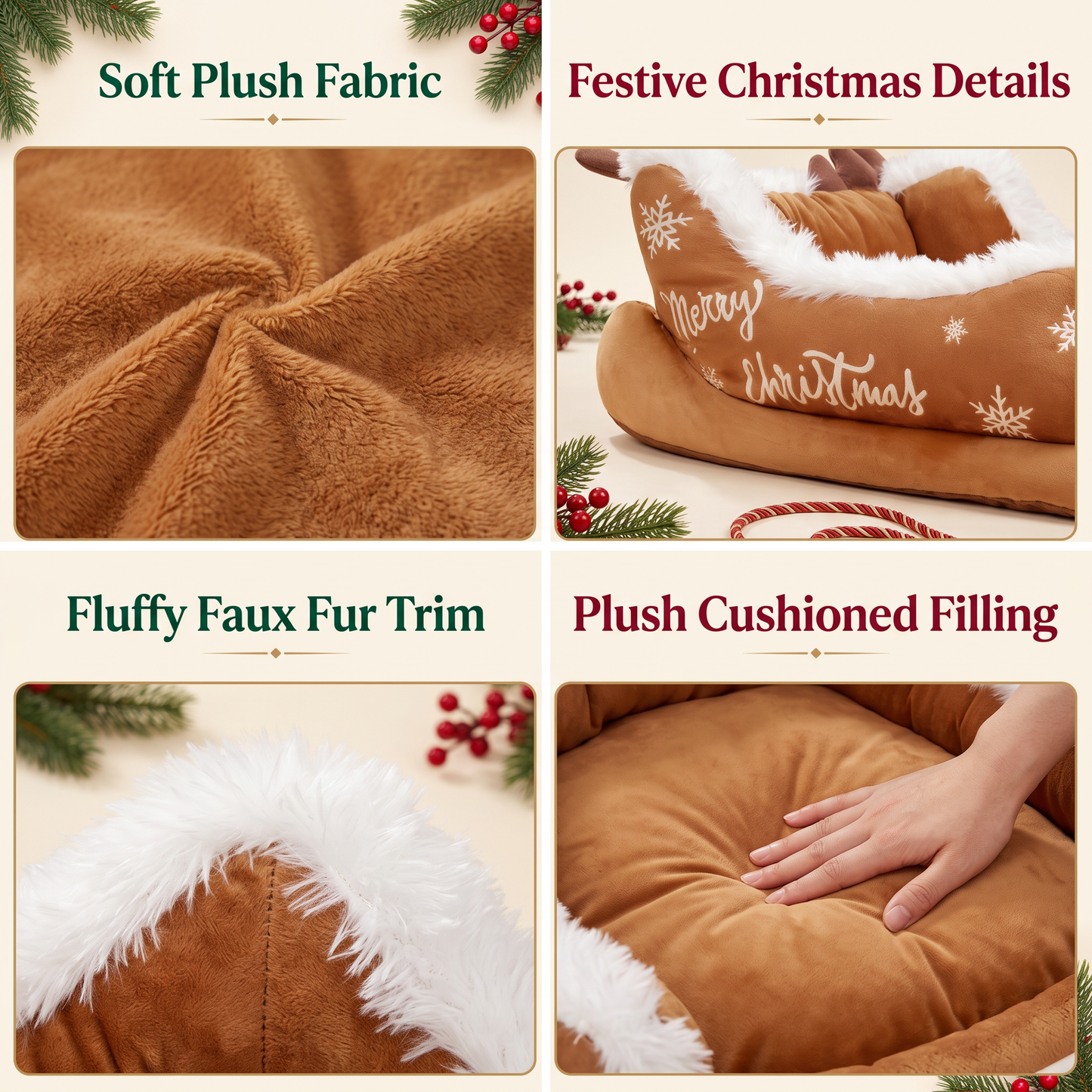 MerryPaws™ Christmas Sleigh Pet Bed