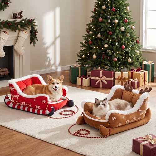 MerryPaws™ Christmas Sleigh Pet Bed